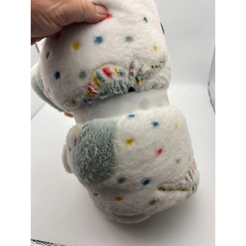 Glow in the Dark unicorn Plush Throw Blanket White Polka Dot Soft Fleece Kids